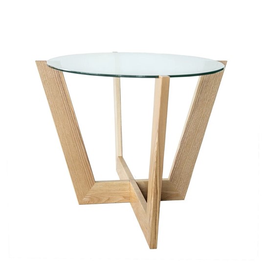 Овальный столик Оникс-6, Натуральный массив/Прозрачное стекло в Брянске - изображение 6