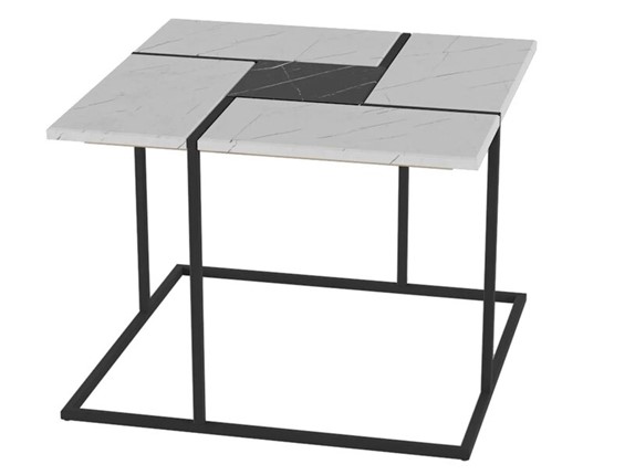Журнальный стол Калифорния (белый мрамор-черный мрамор) в Брянске - изображение