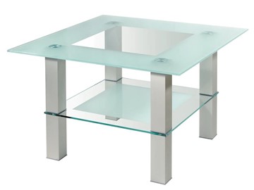 Стеклянный столик Кристалл 1 (алюминий-прозрачное) в Брянске
