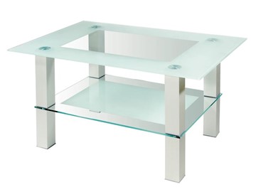 Стеклянный столик Кристалл 2 (алюминий-прозрачное) в Брянске - предосмотр
