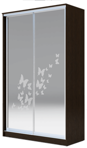 Шкаф 2400х1500х420 два зеркала, "Бабочки" ХИТ 24-4-15-66-05 Венге Аруба в Брянске
