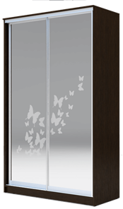 Шкаф 2-х дверный 2200х1682х420 два зеркала, "Бабочки" ХИТ 22-4-17-66-05 Венге Аруба в Брянске