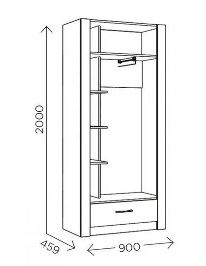 Шкаф гардеробный Ева 5 М1 дуб ирландский/белый матовый в Брянске - изображение 2