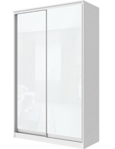 Шкаф 2-х створчатый Хит-22-14-22 с цветным стеклом, белое №10, Белый корпус в Брянске