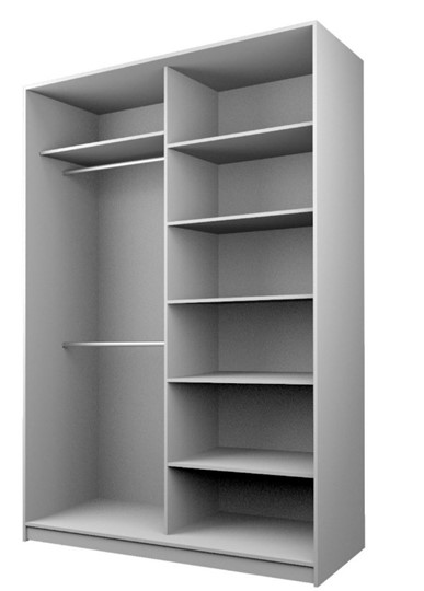 Шкаф 2-х дверный MAX МШ-25-6-18-22, Профиль Черный/Цвет Белый/Oracal Темно-серый в Брянске - изображение 1