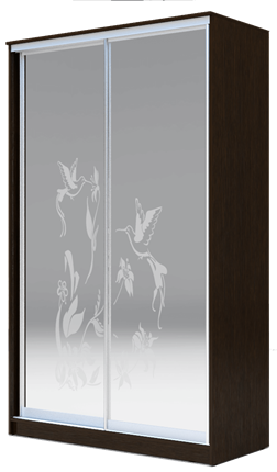 Шкаф-купе 2-х створчатый 2200х1362х620 два зеркала, "Колибри" ХИТ 22-14-66-03 Венге Аруба в Брянске - изображение