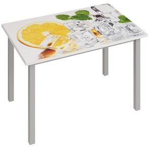 Стеклянный кухонный стол Фристайл-3, Апельсин в Брянске