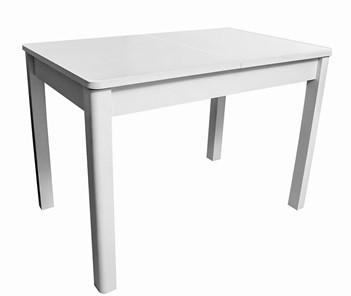 Кухонный раскладной стол Айсберг-07 СТ1, белое ЛДСП/стекло белое/прямые массив белый в Брянске