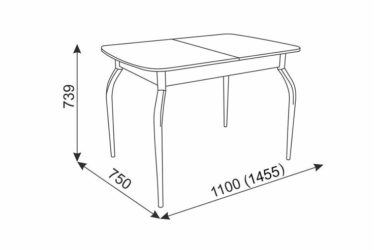 Кухонный стол раскладной Танго, белый/геометрия в Брянске - изображение 2