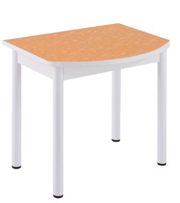 Кухонный пристенный стол НСПГ-02 ПЛ1, цветы манго/белое ЛДСП/36 прямые трубки крашеные белый в Брянске