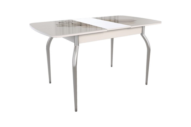 Кухонный стол раскладной Танго, белый/геометрия в Брянске - изображение 1