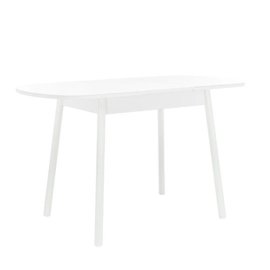 Кухонный раздвижной стол Leset Мидел мини (Металл белый/стекло белое) в Брянске - изображение 2