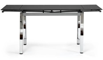 Стеклянный стол CAMPANA ( mod. 346 ) металл/стекло 70x110/170x76, хром/черный арт.11413 в Брянске