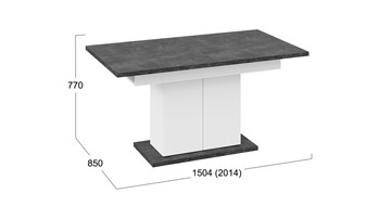 Кухонный раскладной стол Детройт тип 1 (Белый/Ателье темный) в Брянске - предосмотр 7