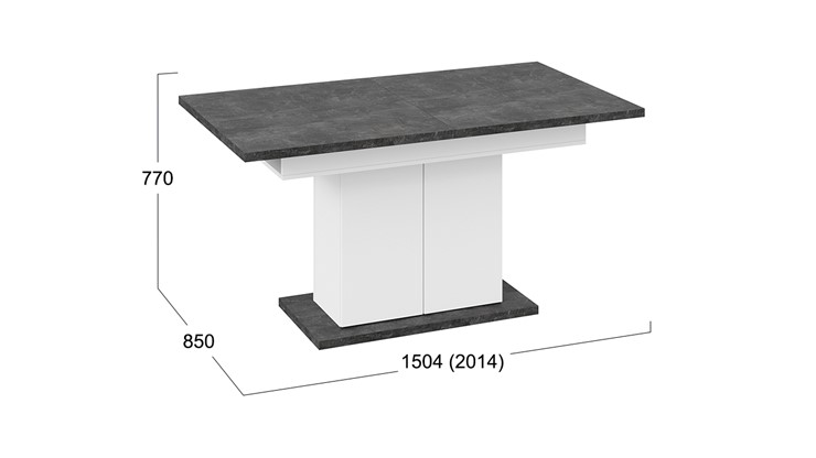 Кухонный раскладной стол Детройт тип 1 (Белый/Ателье темный) в Брянске - изображение 7