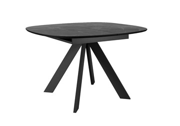 Обеденный овальный стол DikLine BK100 Керамика Черный мрамор/подстолье черное/опоры черные в Брянске