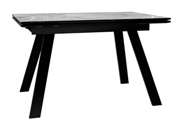 Обеденный раздвижной стол DikLine DKL140 Керамика Серый мрамор/опоры черные (2 уп.) в Брянске