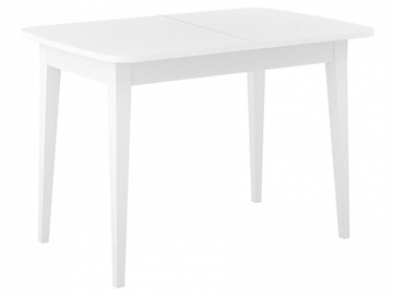 Кухонный раскладной стол Dikline M120 Белый/стекло белое сатин/ножки MM белые в Брянске - предосмотр