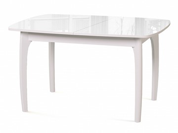 Кухонный раскладной стол Dikline M20 стекло белое/ножки белые в Брянске