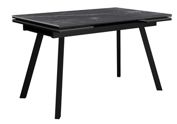 Кухонный раздвижной стол DikLine SKA125 Керамика Серый мрамор/подстолье черное/опоры черные (2 уп.) в Брянске