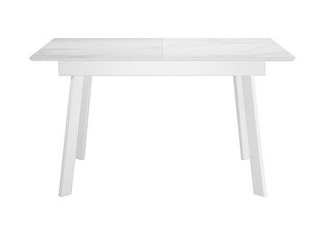 Кухонный раздвижной стол DikLine SKH125 Керамика Белый мрамор/подстолье белое/опоры белые (2 уп.) в Брянске