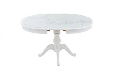 Кухонный стол раскладной Фабрицио-1 Glass, Круг 1000, фотопечать (Мрамор 11) в Брянске - предосмотр 3