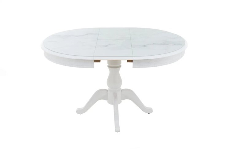 Кухонный стол раскладной Фабрицио-1 Glass, Круг 1000, фотопечать (Мрамор 11) в Брянске - изображение 3