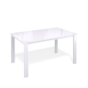 Обеденный раздвижной стол Kenner LL1200 белый/стекло белое глянец в Брянске