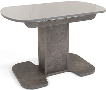 Кухонный раскладной стол Киото-1 (ноги серый камень, серебро/серый камень) в Брянске