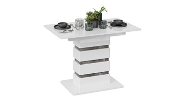 Кухонный раскладной стол Мадейра тип 1 (Белый глянец/Ателье темный) в Брянске