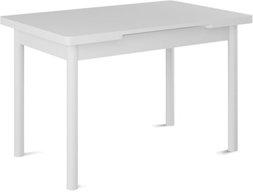Кухонный раздвижной стол Милан-1 EVO, ноги металлические белые, белый цемент в Брянске