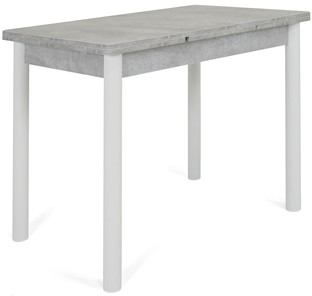 Кухонный стол раздвижной Милан-1 EVO, ноги металлические белые, светлый цемент в Брянске