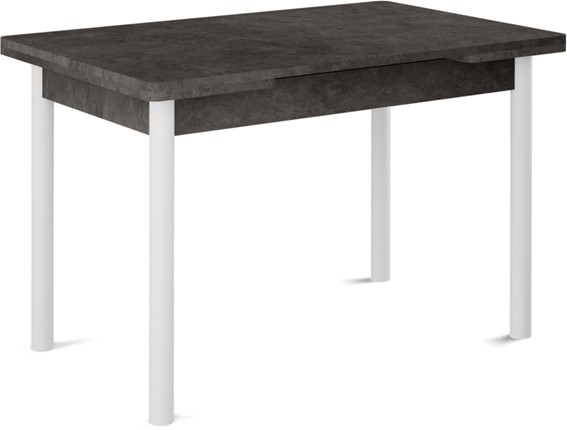 Кухонный стол раскладной Милан-2 EVO, ноги белые, серый камень в Брянске - изображение