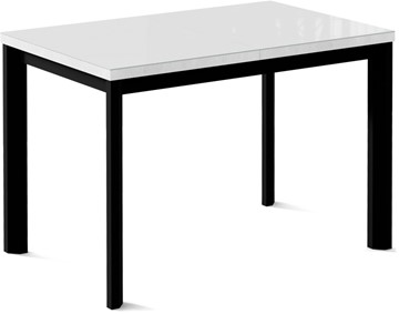 Кухонный раздвижной стол Нагано-1G (ноги черные, стекло cristal/белый цемент) в Брянске