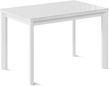 Кухонный раскладной стол Нагано-1G (ноги металлические белые, стекло cristal/белый цемент) в Брянске