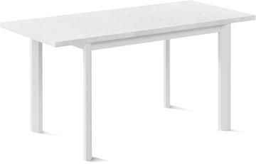 Кухонный стол раскладной Нагано-1L (ноги металлические белые, белый цемент) в Брянске - предосмотр 1