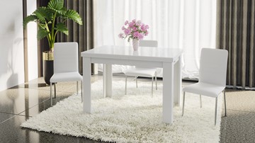 Раздвижной стол Норман тип 1, цвет Белый/Стекло белый глянец в Брянске - предосмотр 4
