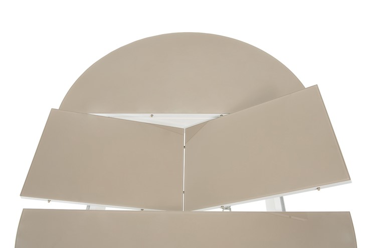 Стол раздвижной Ривьера исп. круг хром №5 (стекло белое/черный) в Брянске - изображение 4