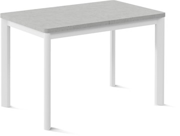 Кухонный стол раздвижной Токио-1L (ноги металлические белые, светлый цемент) в Брянске