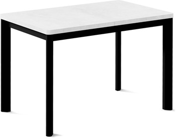 Кухонный раскладной стол Токио-1L (ноги металлические черные, белый цемент) в Брянске - предосмотр