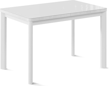 Кухонный раскладной стол Токио-2G (ноги металлические белые, cтекло cristal/белый цемент) в Брянске