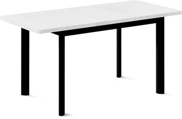 Кухонный раздвижной стол Токио-2L (ноги металлические черные, белый цемент) в Брянске - предосмотр 1