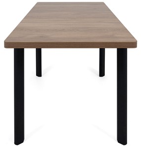 Кухонный раздвижной стол Токио-2L (ноги металлические черные, дуб табако) в Брянске - предосмотр 5