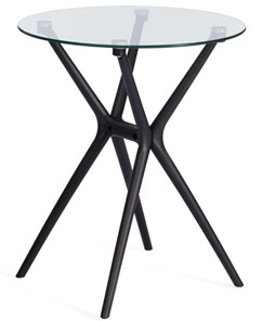 Кухонный стол PARNAVAZ (mod. 29) пластик/стекло, 60х60х70,5 прозрачный/черный арт.19698 в Брянске - предосмотр