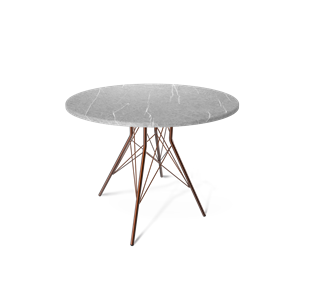 Круглый стол на кухню SHT-TU2-1 / SHT-TT 90 МДФ (серый мрамор/медный металлик) в Брянске