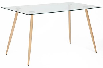 Стол на кухню SOPHIA (mod. 5003) металл/стекло (8мм), 140x80x75, бук/прозрачный арт.12098 в Брянске