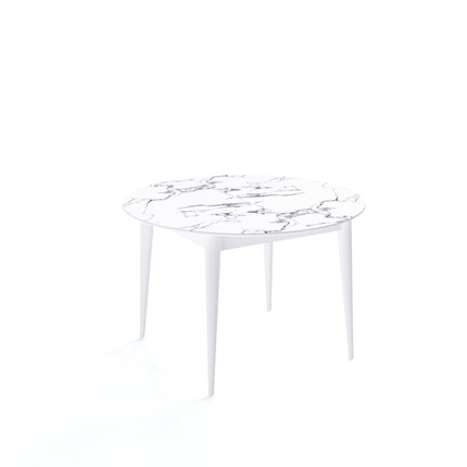 Кухонный раскладной стол Kenner W1200 (Белый/Мрамор белый) в Брянске - изображение
