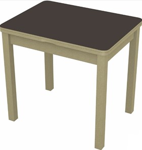 Кухонный стол раскладной Бари дерево №8 (стекло коричневое/дуб выбеленный) в Брянске