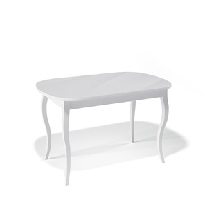 Кухонный раздвижной стол Kenner 1300C (Белый/Стекло белое глянец) в Брянске