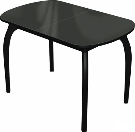 Кухонный раздвижной стол Ривьера исп.1 дерево №1 (стекло черное/черный) в Брянске - изображение